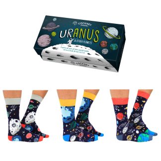 Set 3 perechi sosete colorate cu planete