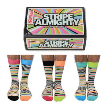 Set 6 sosete colorate cu dungi Stripe-Teasing