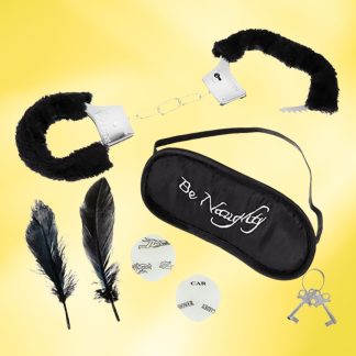 Set cadou erotic Be Naughty catuse, masca, pene, zaruri