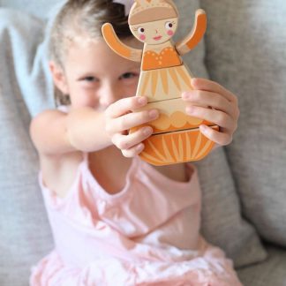 Set cadou jucarii din lemn Printesa si Sirena, puzzle cu 16 piese