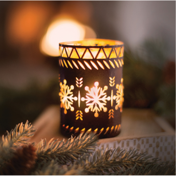 Set cadou lumanari parfumate Woodwick Snowflakes  Pomegrade
