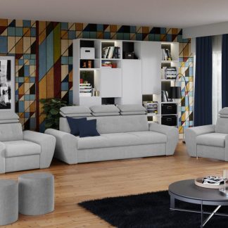 Set Canapea si Fotolii Barini Gri Deschis