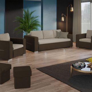 Set Canapea si Fotolii Ivy Crem / Maro