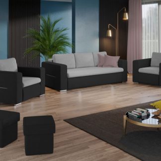 Set Canapea si Fotolii Ivy Gri Deschis / Gri Antracit