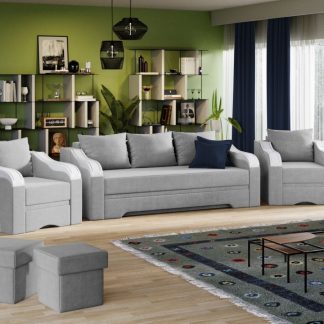 Set Canapea si Fotolii Julia Gri Deschis