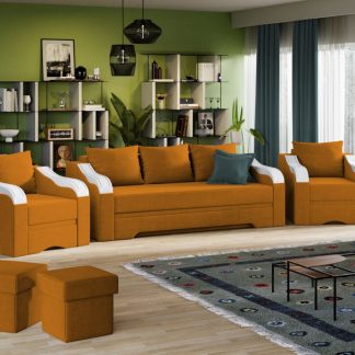 Set Canapea si Fotolii Julia Portocaliu