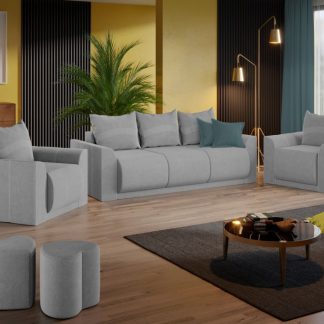 Set Canapea si Fotolii Nova Gri Deschis