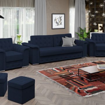 Set Canapea si Fotolii Olimp Albastru