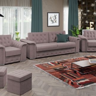 Set Canapea si Fotolii Olimp Roze