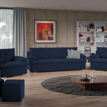 Set Canapea si Fotolii Roma Albastru