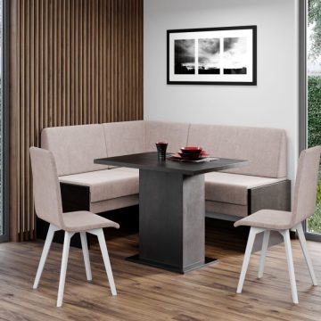Set Coltar de Bucatarie Smart Rino 6/Pal Wenge + Masa + 2 Scaune