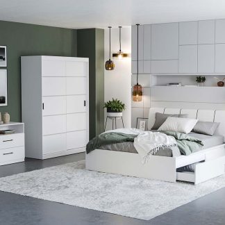 Set Mobila Dormitor Nordis Alb C05 tapitat