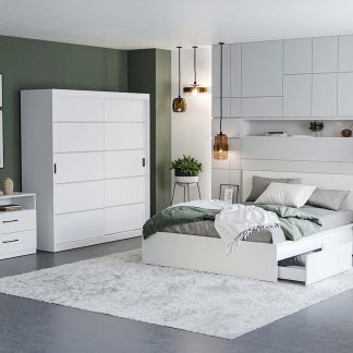 Set Mobila Dormitor Nordis Alb C09