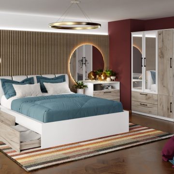 Set Mobila Dormitor Relax C17 tapitat / oglinda