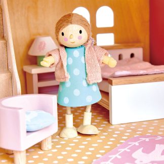 Set jucarii din lemn Mobilier dormitor, 15 piese