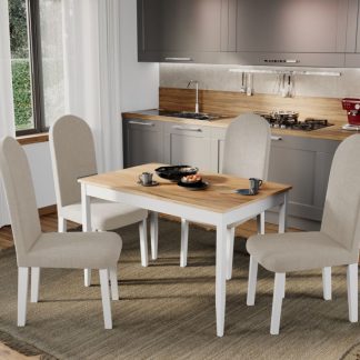 Set Masa Grand Stejar + 4 Scaune Grand Crem