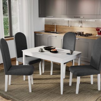 Set Masa Grand Alba + 4 Scaune Grand Gri Inchis