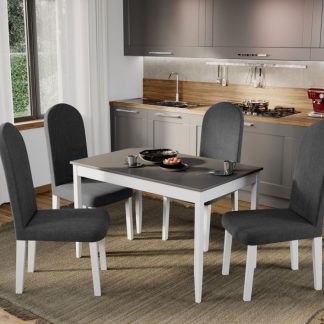 Set Masa Grand Gri + 4 Scaune Grand Gri Inchis