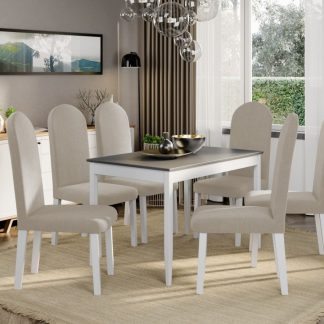 Set Masa Grand Gri + 6 Scaune Grand Crem