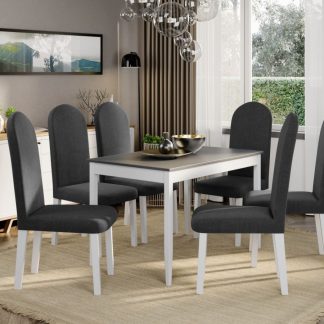 Set Masa Grand Gri + 6 Scaune Grand Gri Inchis