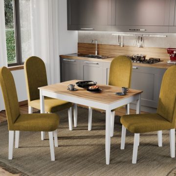 Set Masa Grand Stejar + 4 Scaune Grand Mustar