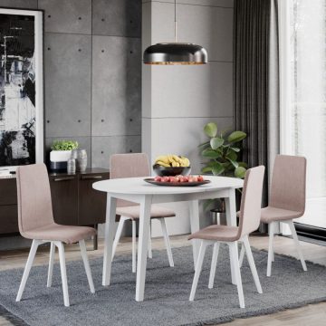 Set Masa Extensibila si 4 scaune Rosa Crem