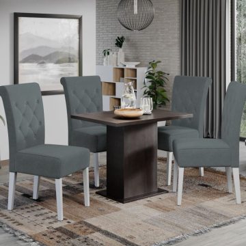 Set Masa Smart Wenghe + 4 Scaune Oslo Castel 91