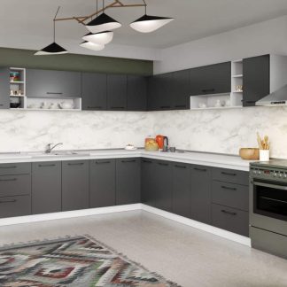 Set Mobila Bucatarie Colt Mina Grafit 280*280 Gri Antracit - C92