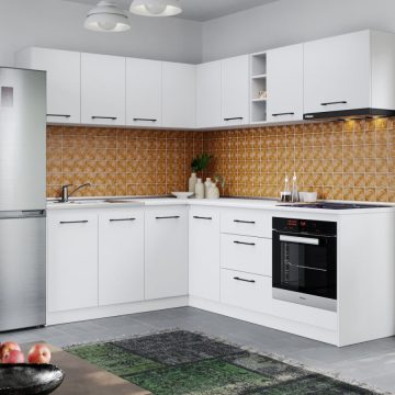 Set Mobila Bucatarie Colt Mina Pure 180*220 Alb C59