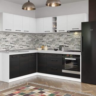 Set Mobila Bucatarie Colt Mina Yang 180*220 Ferrara/Alb C140