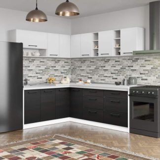 Set Mobila Bucatarie Colt Mina Yang 180*220 Ferrara/Alb C148