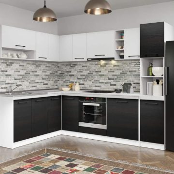 Set Mobila Bucatarie Colt Mina Yang 180*260 Ferrara/Alb C139