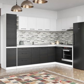 Set Mobila Bucatarie Colt Mina Yang 280*160 Ferrara/Alb C144