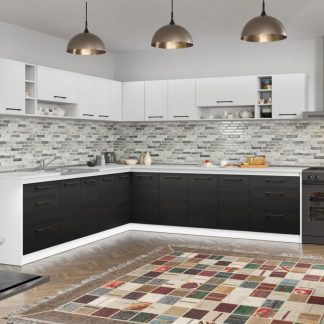 Set Mobila Bucatarie Colt Mina Yang 280*280 Ferrara/Alb C146