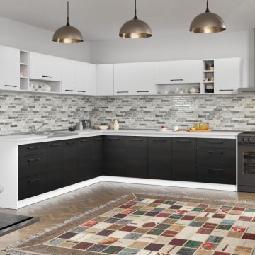 Set Mobila Bucatarie Colt Mina Yang 280*280 Ferrara/Alb C146