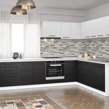 Set Mobila Bucatarie Colt Mina Yang 300*210 Ferrara/Alb C147