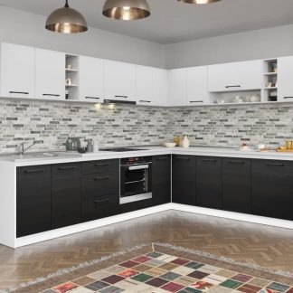 Set Mobila Bucatarie Colt Mina Yang 300*240 Ferrara/Alb C142