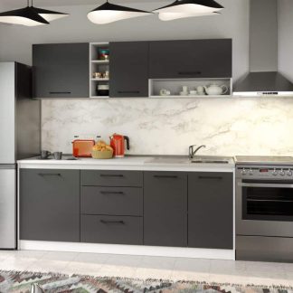 Set Mobila Bucatarie Mina Grafit 200 Gri Antracit C68