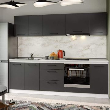 Set Mobila Bucatarie Mina Grafit 240 Gri Antracit C69
