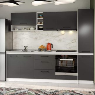 Set Mobila Bucatarie Mina Grafit 244 Gri Antracit C71