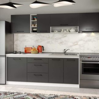 Set Mobila Bucatarie Mina Grafit 260 Gri Antracit C70