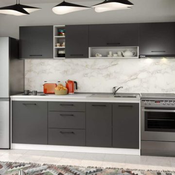 Set Mobila Bucatarie Mina Grafit 260 Gri Antracit C70