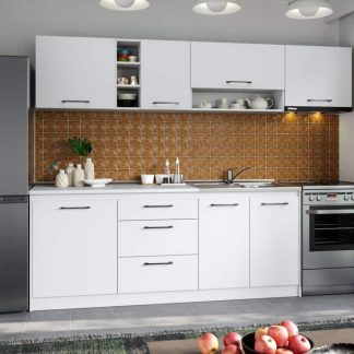 Set Mobila Bucatarie Mina Pure 260 Alb C43