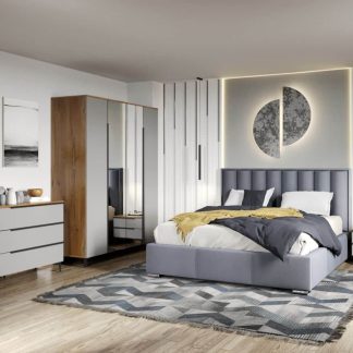 Set Mobila Dormitor Toronto tapitat cu oglinda