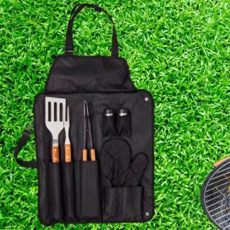 Set cadou sort cu ustensile gratar