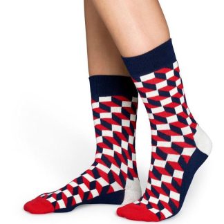 Sosete Happy Socks modele geometrice rosii