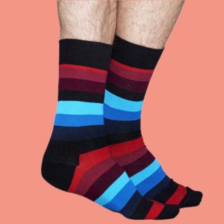 Sosete Happy Socks Negre cu Dungi