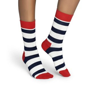 Sosete Happy Socks rosii cu dungi