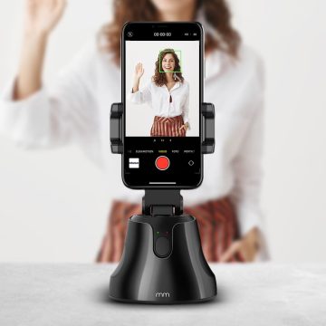 Suport telefon cu functie de urmarire  tracking fata pentru Vlog, Story, Reels, TikTok