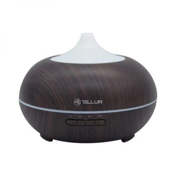 Difuzor aromaterapie smart Tellur, Wi-Fi, LED, Capacitate 300 mL, Maro inchis